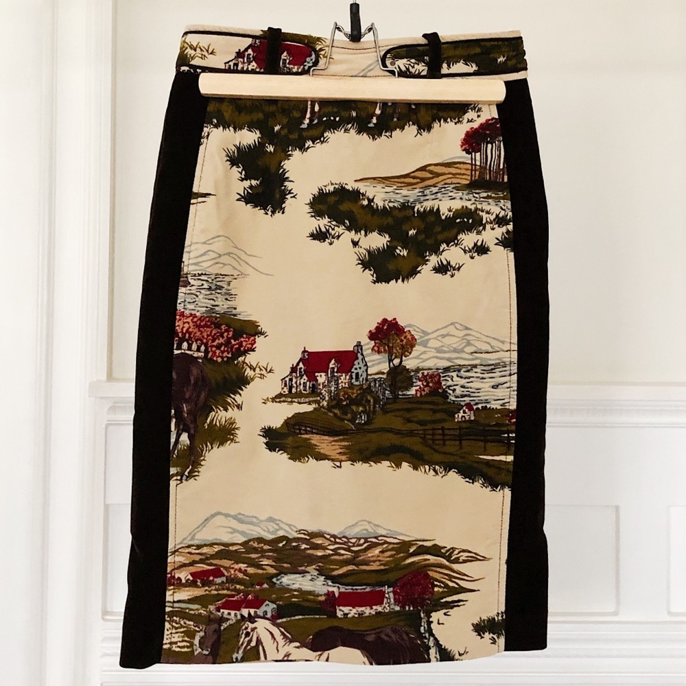 Anthropologie Cartonnier velvet stable skirt